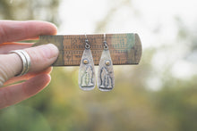 Load image into Gallery viewer, Coyotes in the Forest Earrings | Pair #2 | Sterling Silver + Brass
