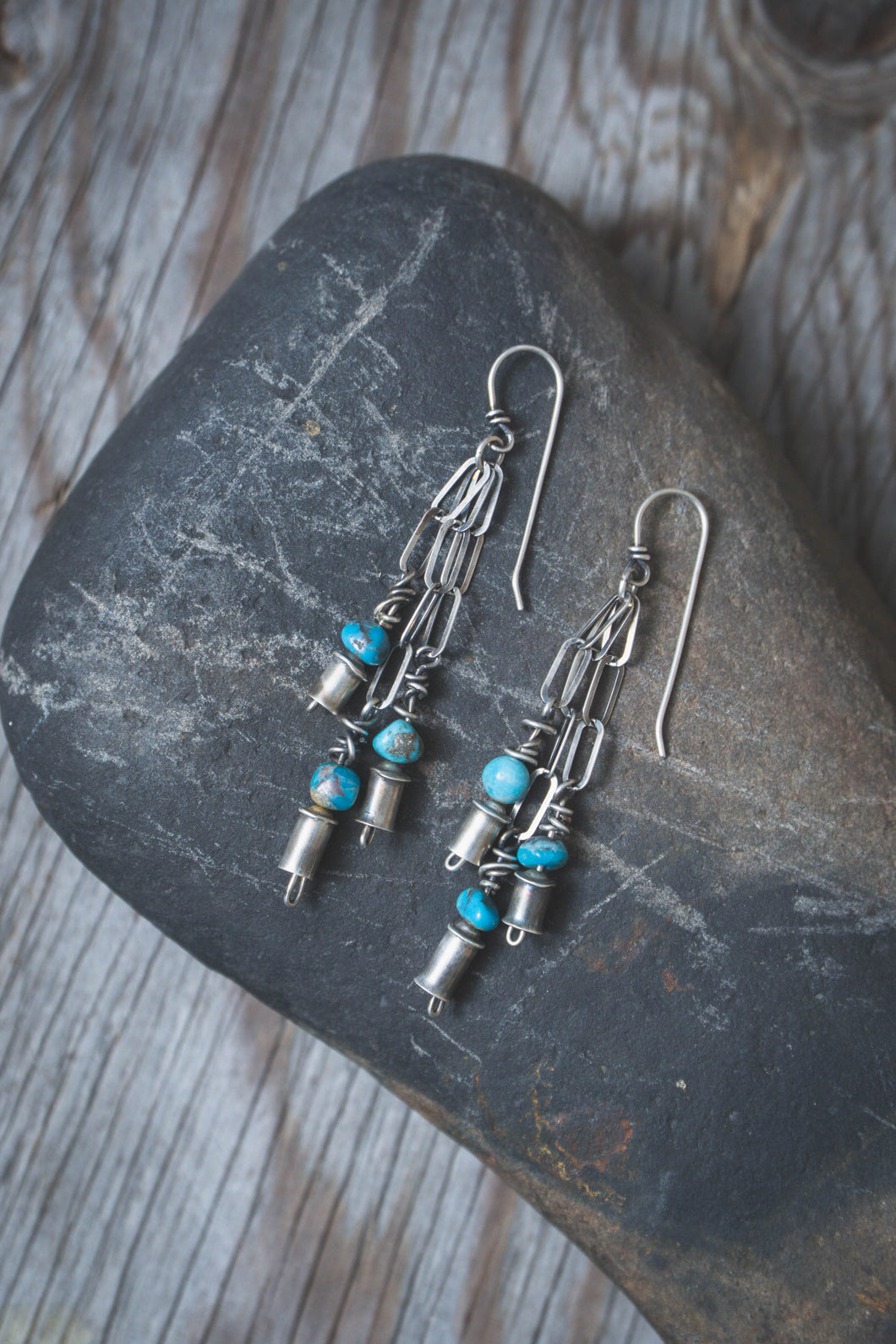 The Bells of Tenerife Earrings #2 | Turquoise + Sterling Silver