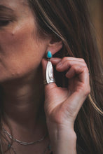 Load image into Gallery viewer, Sounds of Spring Stud Earrings #3 | Turquoise + Sterling Silver + 10K Gold
