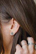 Load image into Gallery viewer, Floral sterling silver studs
