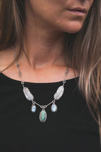 Load image into Gallery viewer, Three Stone Feather Necklace
