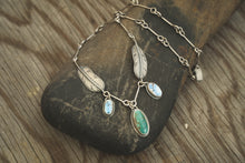 Load image into Gallery viewer, Three Stone Feather Necklace
