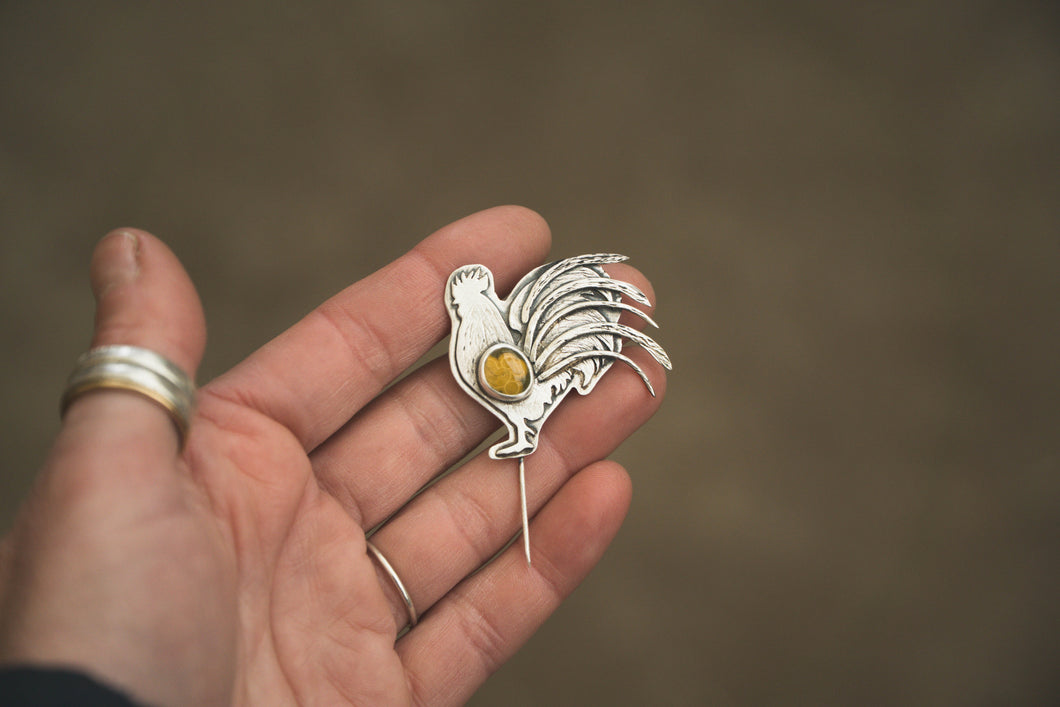 Rooster Hat Pin