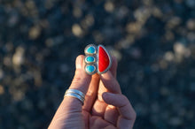 Load image into Gallery viewer, Let it Burn Ring | Rosarita + Kingman Turquoise + Sterling Silver | Fits Size 7
