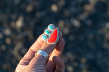 Load image into Gallery viewer, Let it Burn Ring | Rosarita + Kingman Turquoise + Sterling Silver | Fits Size 7
