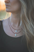 Load image into Gallery viewer, Whitewater Turquoise Leather Cord Necklace | Choose your cord length
