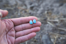 Load image into Gallery viewer, Raindrop Studs | Kingman Turquoise + Sterling Silver
