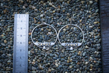 Load image into Gallery viewer, Hawk Moon Phase Hoop Earrings | Sterling Silver + Brass
