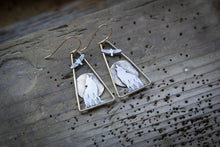 Load image into Gallery viewer, Howl at the Moon Earrings | Sterling Silver + Brass | Made to Order
